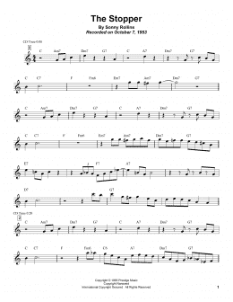 page one of The Stopper (Tenor Sax Transcription)