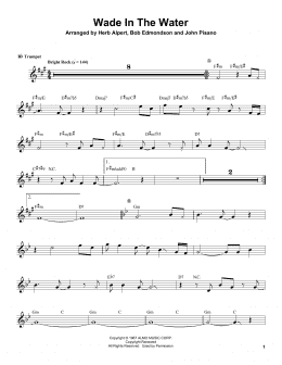 page one of Wade In The Water (Trumpet Transcription)