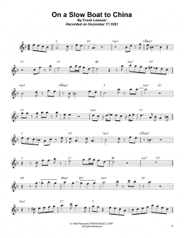 page one of On A Slow Boat To China (Tenor Sax Transcription)
