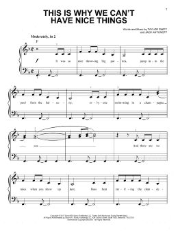 page one of This Is Why We Can't Have Nice Things (Easy Piano)