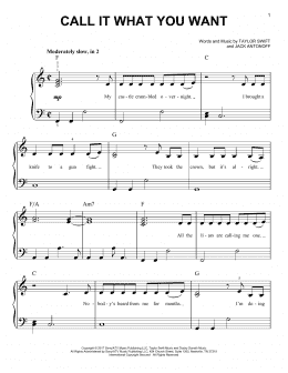 page one of Call It What You Want (Easy Piano)
