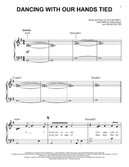 page one of Dancing With Our Hands Tied (Easy Piano)