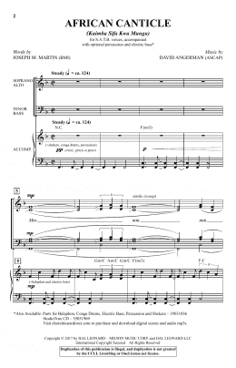 page one of African Canticle (Kuimba Sifa Kwa Mungu) (SATB Choir)
