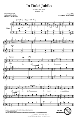 page one of In Dulci Jubilo (SATB Choir)