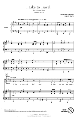 page one of I Like To Travel! (2-Part Choir)