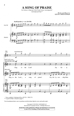 page one of A Song Of Praise (2-Part Choir)