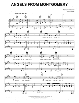 page one of Angels From Montgomery (Piano, Vocal & Guitar Chords (Right-Hand Melody))