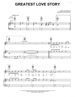 page one of Greatest Love Story (Piano, Vocal & Guitar Chords (Right-Hand Melody))