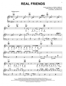 page one of Real Friends (Piano, Vocal & Guitar Chords (Right-Hand Melody))