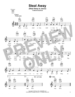 page one of Steal Away (Steal Away To Jesus) (Ukulele)