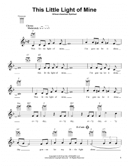 page one of This Little Light Of Mine (Ukulele)