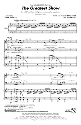 page one of The Greatest Show (from The Greatest Showman) (arr. Mark Brymer) (SATB Choir)