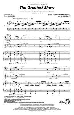 page one of The Greatest Show (from The Greatest Showman) (arr. Mark Brymer) (SSA Choir)