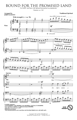 page one of Bound For The Promised Land (SATB Choir)