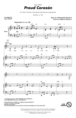 page one of Proud Corazon (from Coco) (arr. Mac Huff) (2-Part Choir)