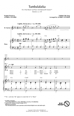 page one of Tumbalalaika (3-Part Mixed Choir)