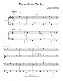 page one of Snow White Medley (Piano Duet)