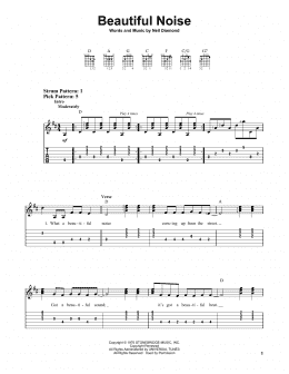 page one of Beautiful Noise (Easy Guitar Tab)