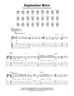 page one of September Morn (Easy Guitar Tab)