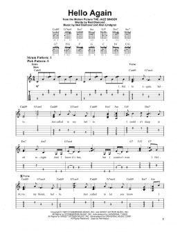page one of Hello Again (Easy Guitar Tab)