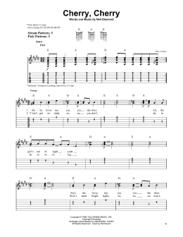 page one of Cherry, Cherry (Easy Guitar Tab)