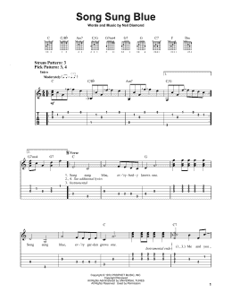 page one of Song Sung Blue (Easy Guitar Tab)