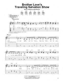 page one of Brother Love's Traveling Salvation Show (Easy Guitar Tab)