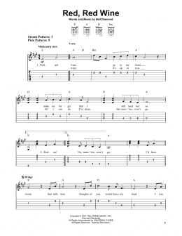 page one of Red, Red Wine (Easy Guitar Tab)