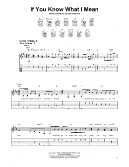 page one of If You Know What I Mean (Easy Guitar Tab)