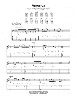 page one of America (Easy Guitar Tab)