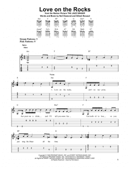 page one of Love On The Rocks (Easy Guitar Tab)