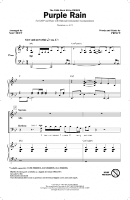 page one of Purple Rain (arr. Mac Huff) (SAB Choir)