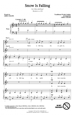 page one of Snow Is Falling (2-Part Choir)