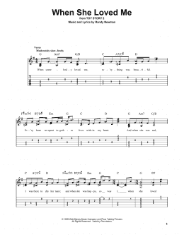 page one of When She Loved Me (from Toy Story 2) (Solo Guitar)