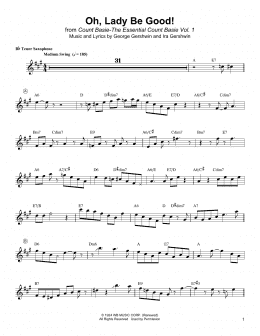 page one of Oh, Lady Be Good! (Tenor Sax Transcription)