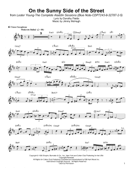 page one of On The Sunny Side Of The Street (Tenor Sax Transcription)