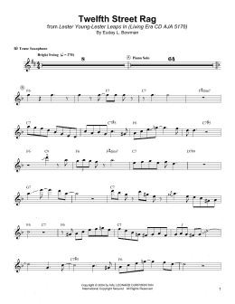 page one of Twelfth Street Rag (Tenor Sax Transcription)