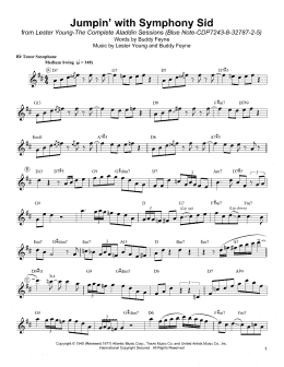 page one of Jumpin' With Symphony Sid (Tenor Sax Transcription)