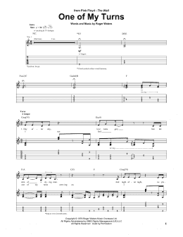 page one of One Of My Turns (Guitar Tab)