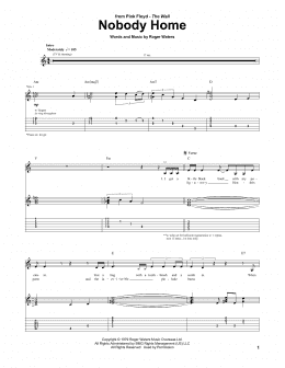 page one of Nobody Home (Guitar Tab)