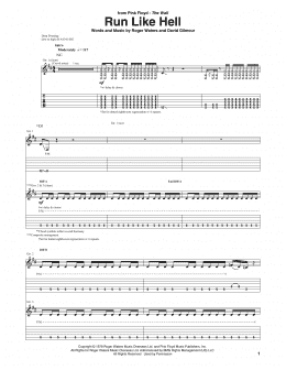 page one of Run Like Hell (Guitar Tab)