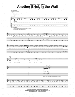 page one of Another Brick In The Wall (Guitar Tab)