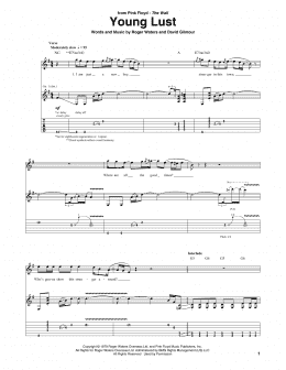 page one of Young Lust (Guitar Tab)