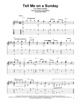 page one of Tell Me On A Sunday (Solo Guitar Tab)