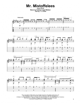 page one of Mr. Mistoffelees (from Cats) (Solo Guitar Tab)