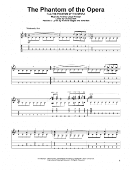 page one of The Phantom Of The Opera (Solo Guitar)