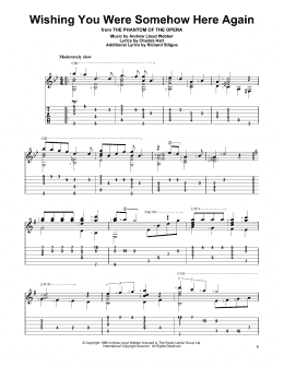 page one of Wishing You Were Somehow Here Again (from The Phantom Of The Opera) (Solo Guitar)