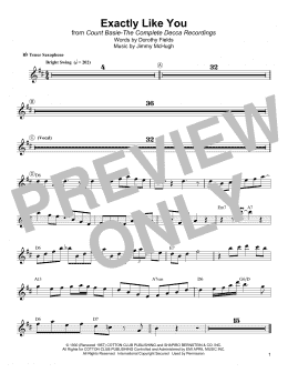 page one of Exactly Like You (Tenor Sax Transcription)
