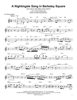 page one of A Nightingale Sang In Berkeley Square (Alto Sax Transcription)