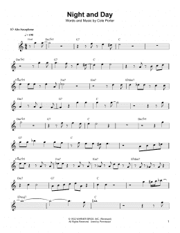 page one of Night And Day (Alto Sax Transcription)